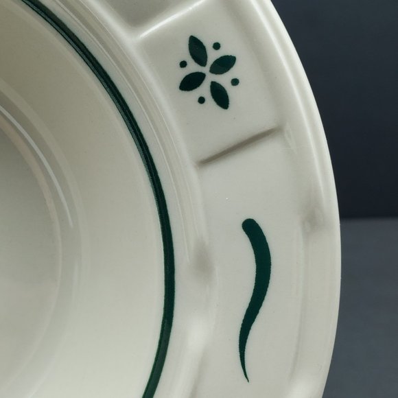 Longaberger Woven Traditions Heritage Green Rim Fruit Dessert Sauce Soup Bowls - Picture 8 of 8